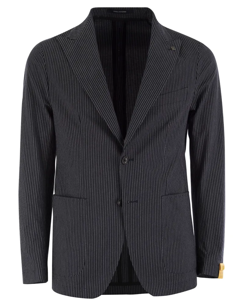 Tagliatore Two Button Pinstripe Jacke Blue