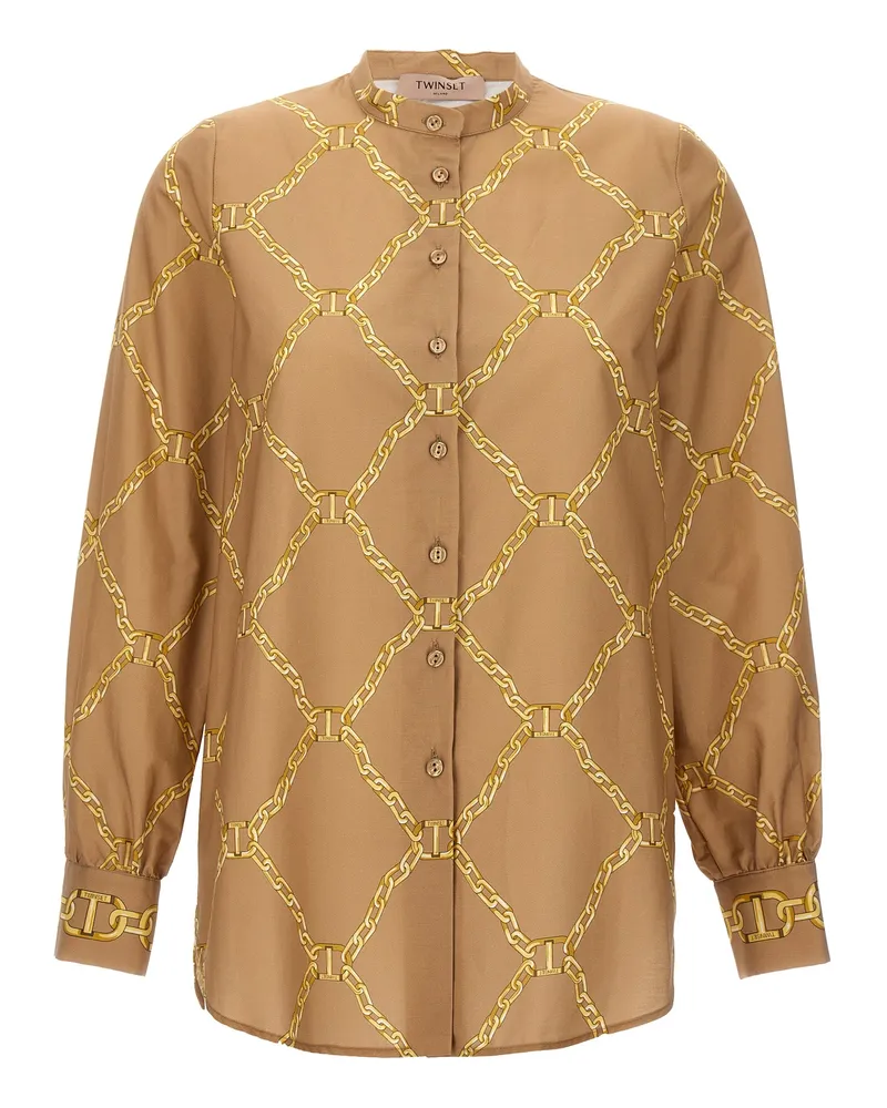 Twin-Set Twin -Set -Druckhemd Beige