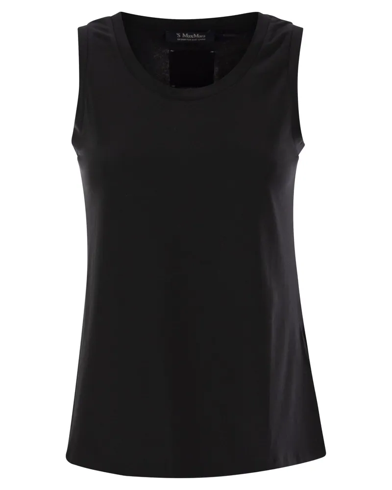 Max Mara Erbert regelmäßig Fit Stretch Cotton Top Black