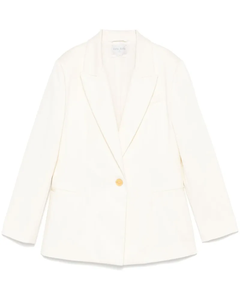 forte_forte Cotton Single Breasted Blazerjacke Ivory