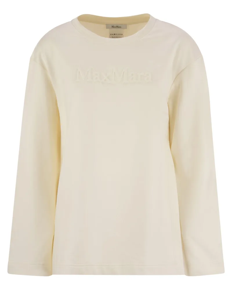 Max Mara Berma Seiden- und Baumwoll -Sweatshirt White