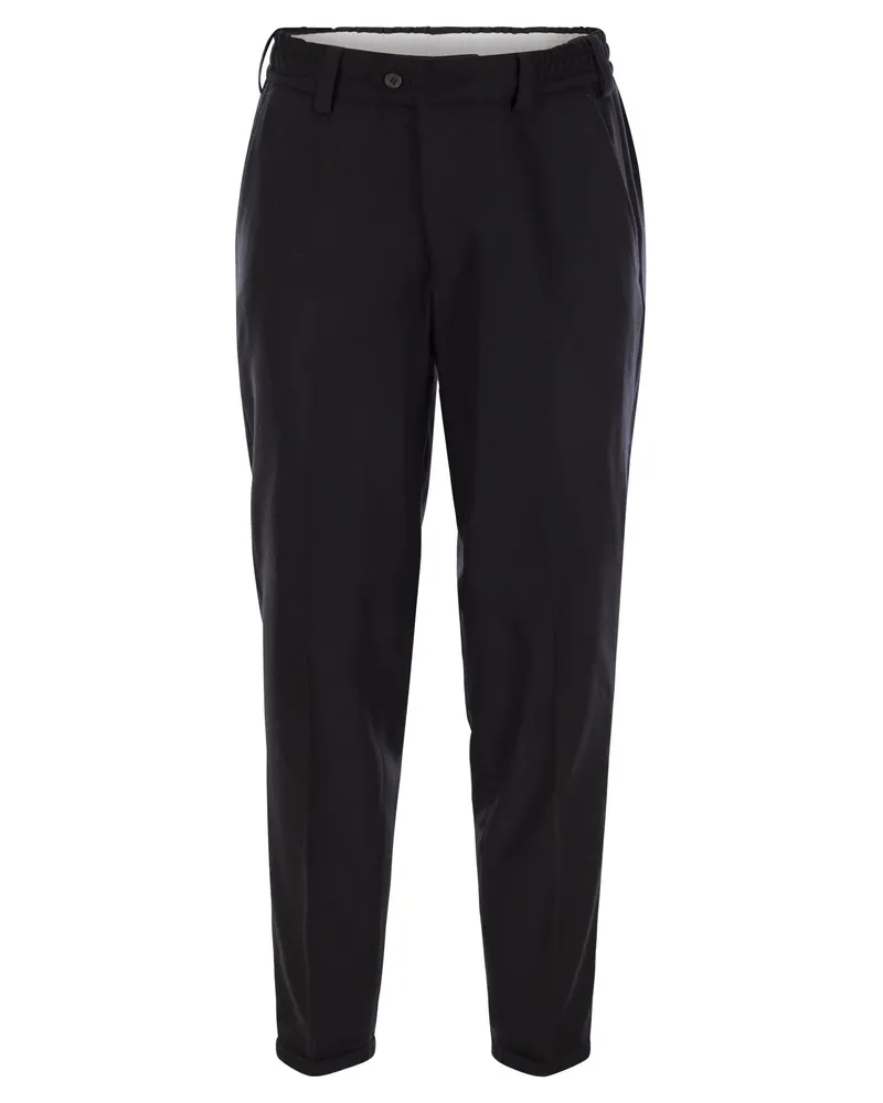 PT TORINO die Rebellenwolle und Kaschmirhose Black