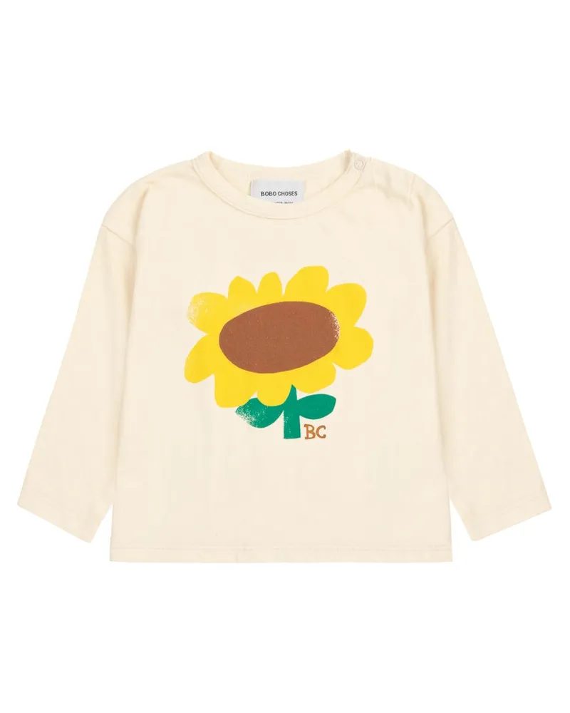 BOBO CHOSES Bobo wählt "Sonnenblume" T -Shirt aus White