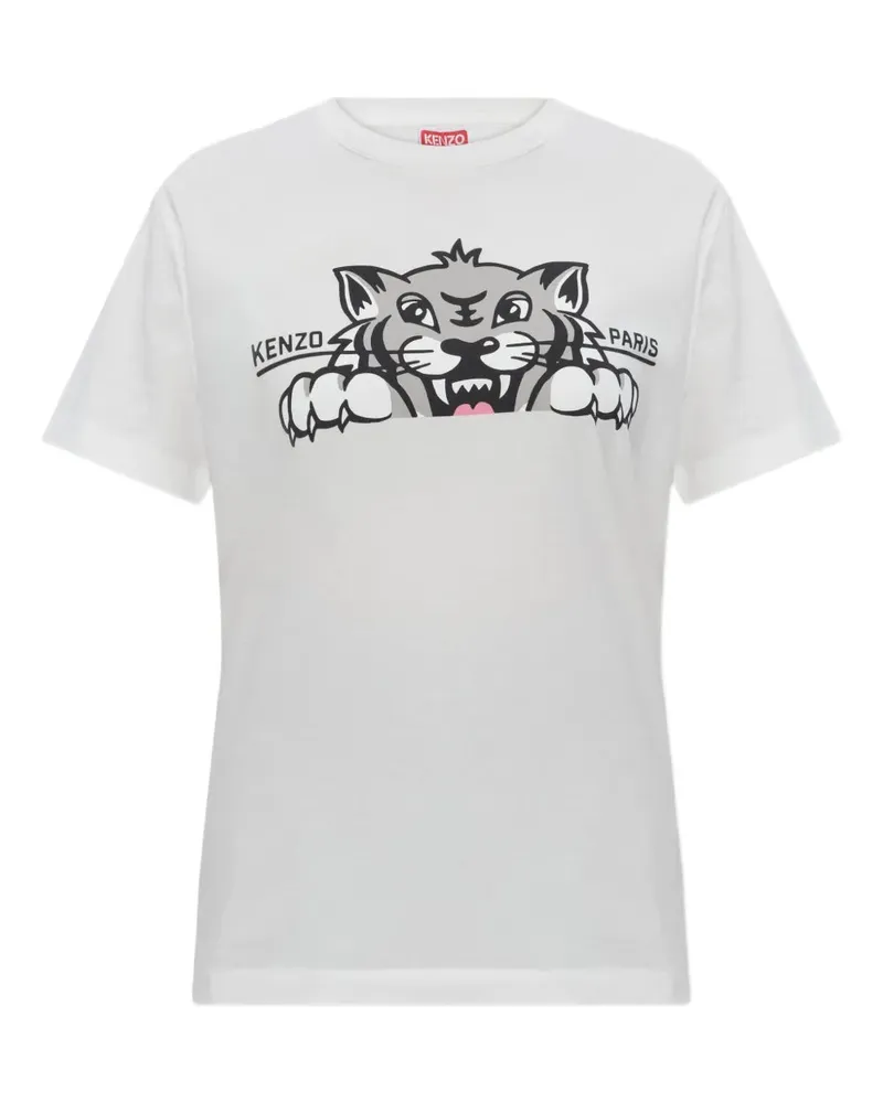 Kenzo Tiger Print T -Shirt Off
