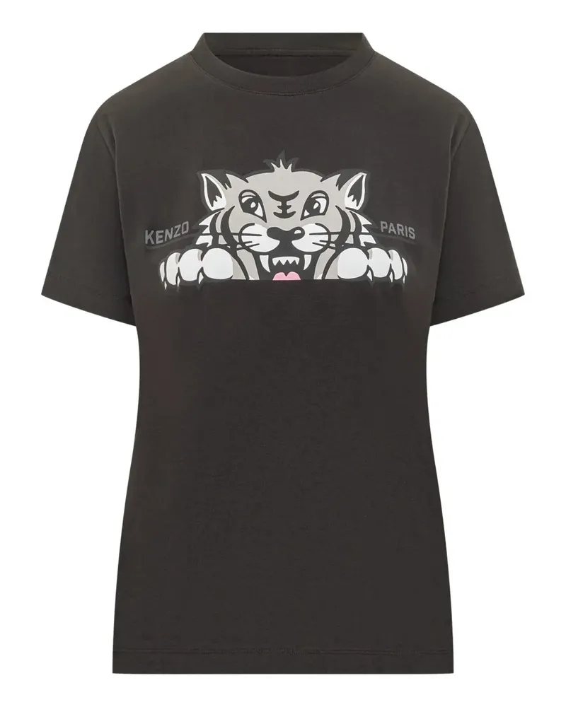Kenzo Tiger Print T -Shirt Off