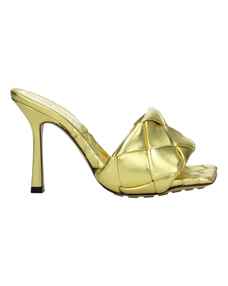 Bottega Veneta Damens Goldene Ledersandalen -