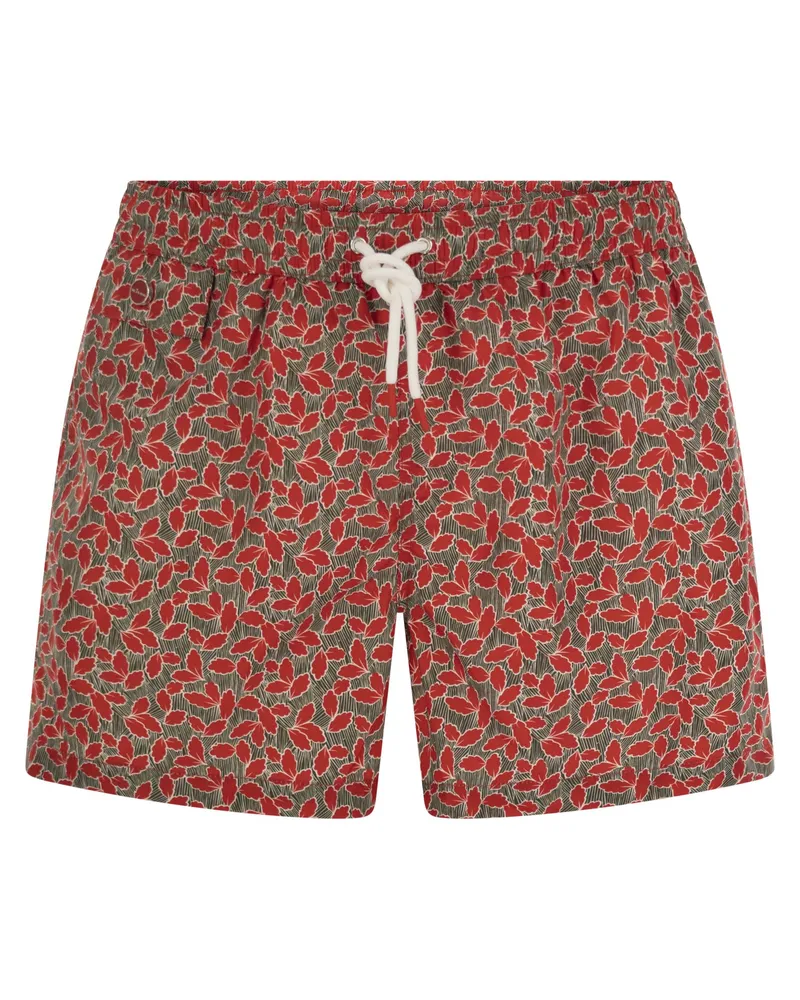 Kiton gemusterte Strandboxer Red