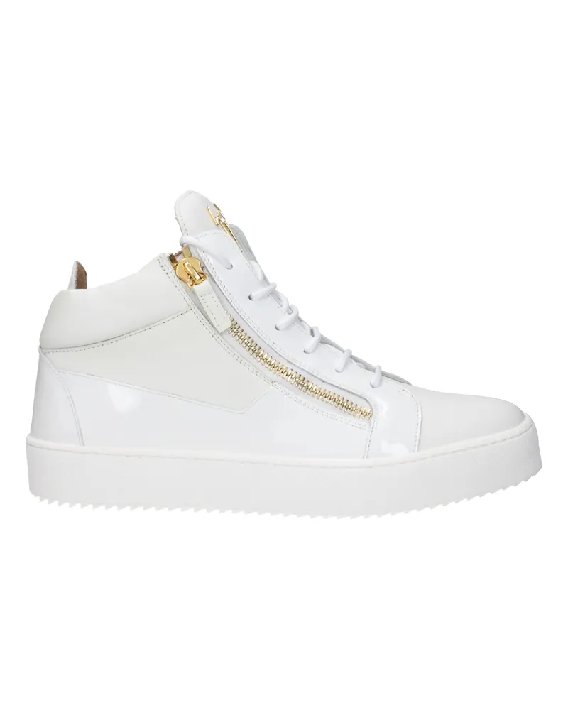 Giuseppe Zanotti Herrens Weiße Ledersneaker -
