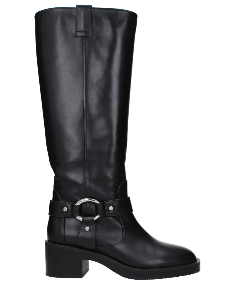 Stuart Weitzman Frauen 's Lederstiefel Jax Black -