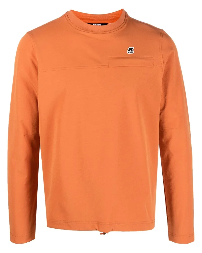 K-Way Logo Crewneck Sweatshirt Orange