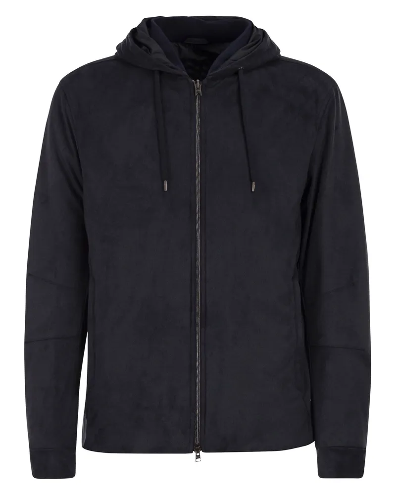 Herno Wildleder-Mikrofaserjacke Blue