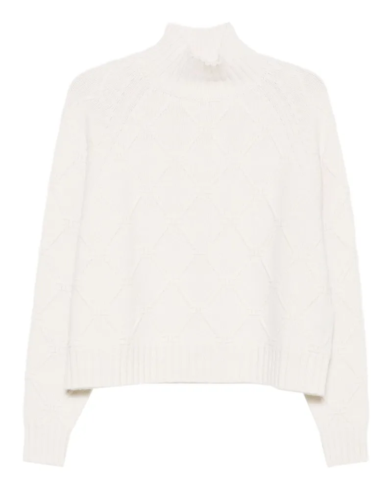 Elisabetta Franchi Woll Crewneck -Pullover Cream
