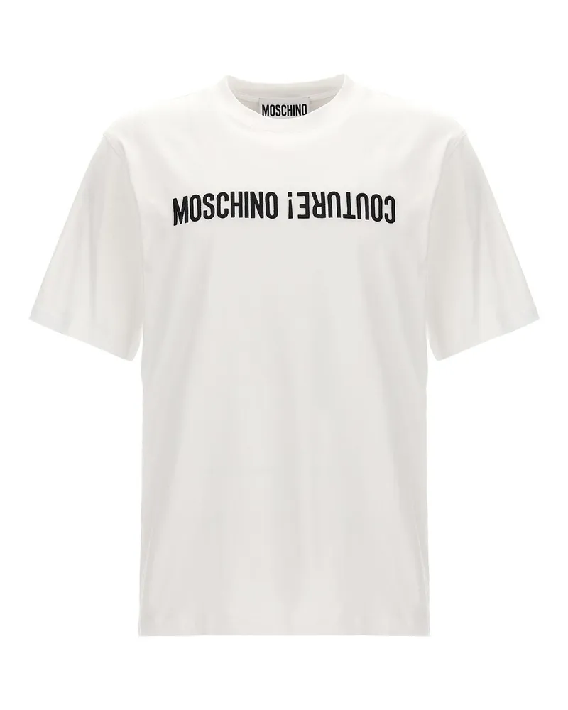 Moschino verkehrtem Logo T -Shirt White