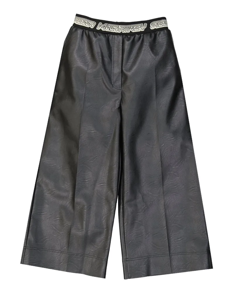 Stella McCartney Cropped Leder Effect Hosen Black