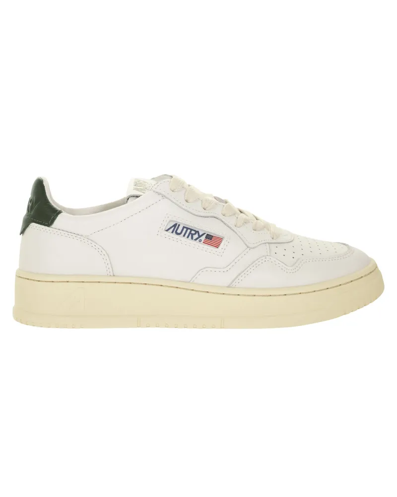 AUTRY Medaillengewinner niedriger Leder -Turnschuhe White