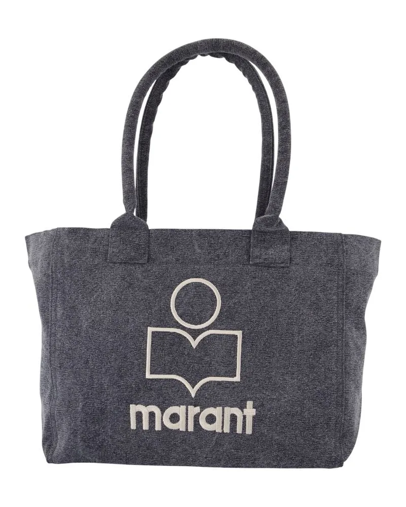 Isabel Marant Yenky Reißverschluss GZ Einkaufstasche  Cotton verblasst schwarz Schwarz