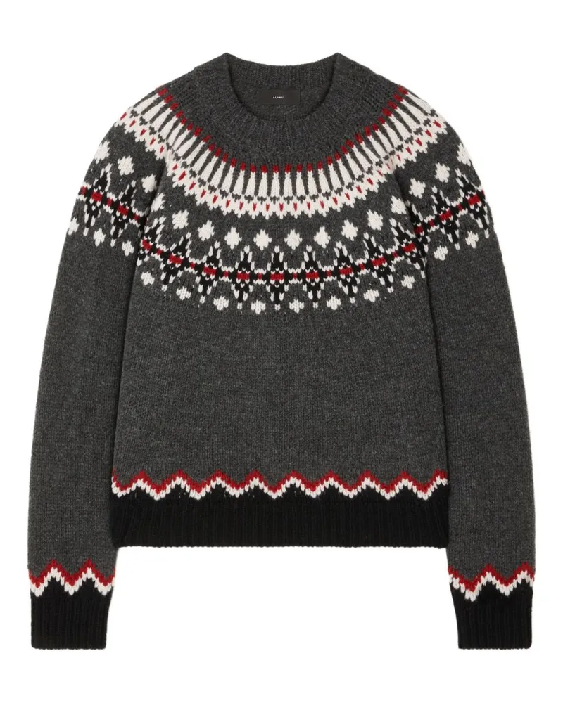Alanui süßer Winterwollwolle Crewneck -Jumper Black