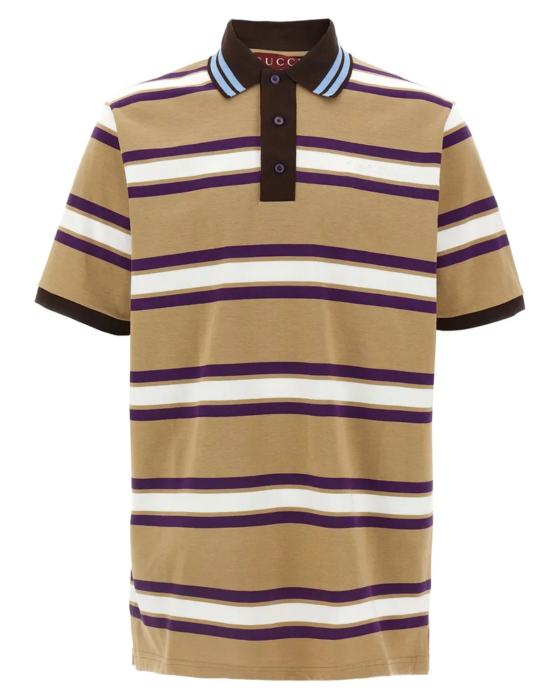 Gucci Poloshirt mit geprägtem Logo Multicolor