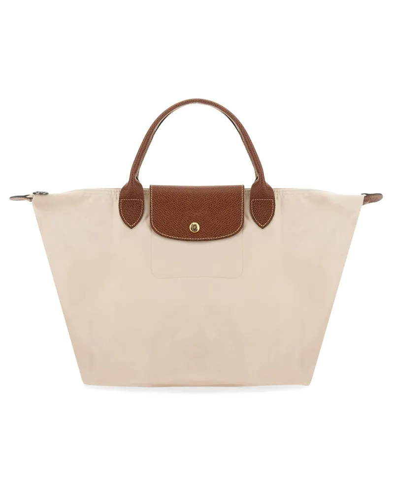Longchamp Le Pliage mittelgroßer Beutel White