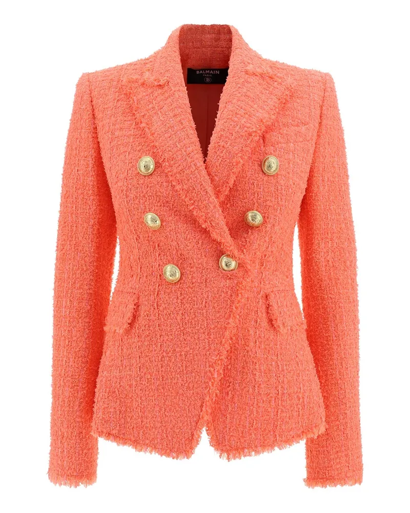 Balmain Double Breasted Blazer Orange