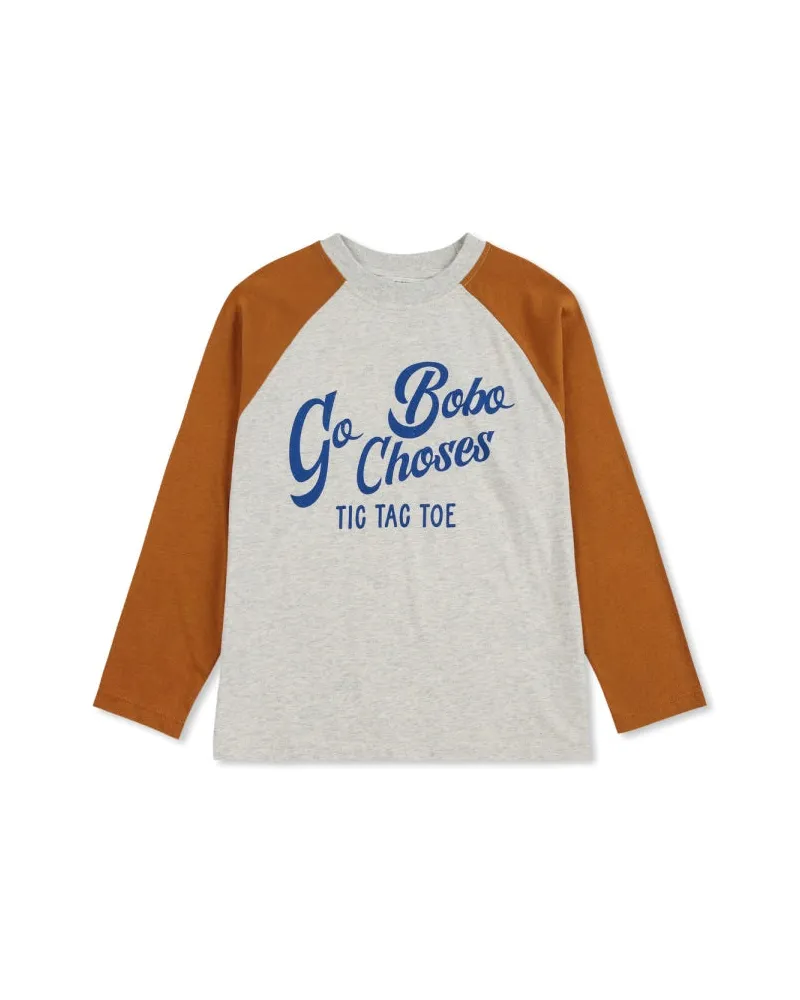 BOBO CHOSES Bobo wählt "Tic Tac Toe" Logo T -Shirt Brown