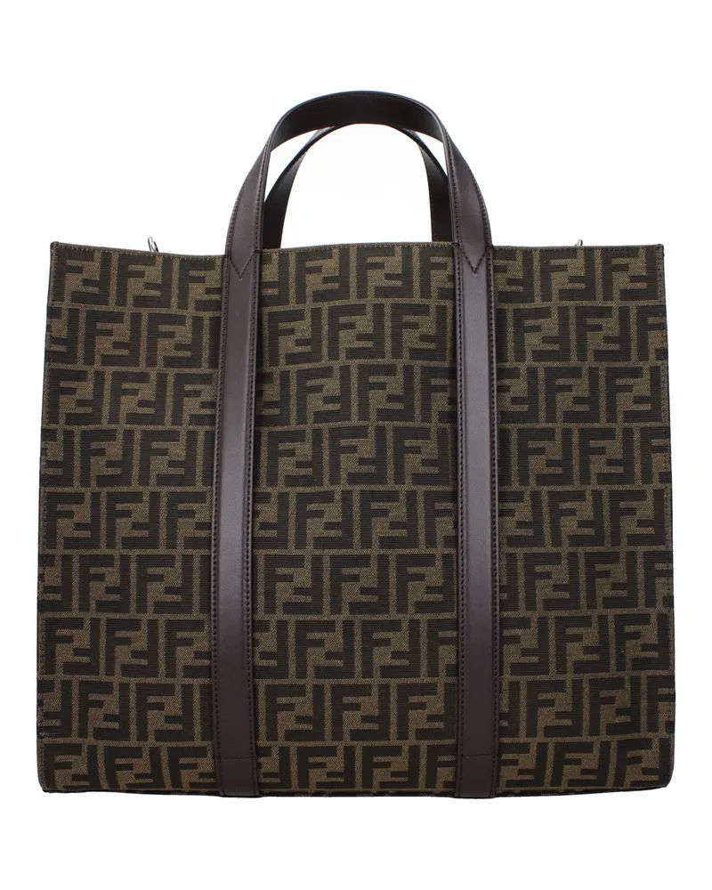Fendi Herrens Handtaschen Stoff Braun/Ebenholz -