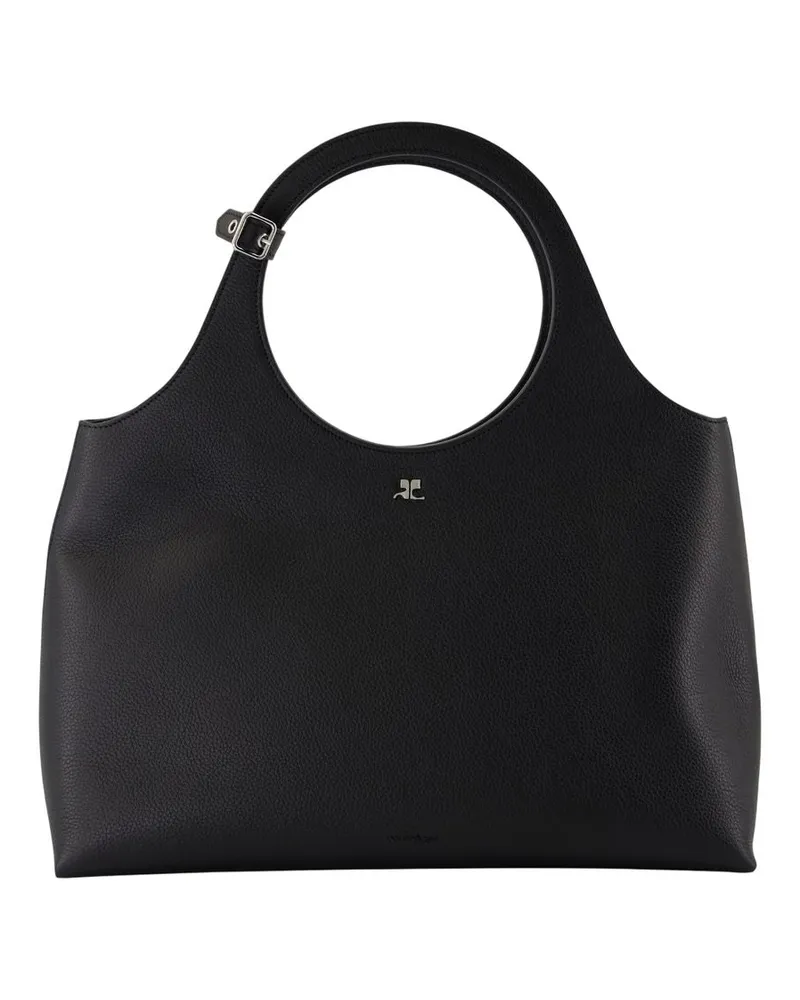 Courrèges Große heilige Tag Umhängetasche Courreves Leder schwarz Schwarz