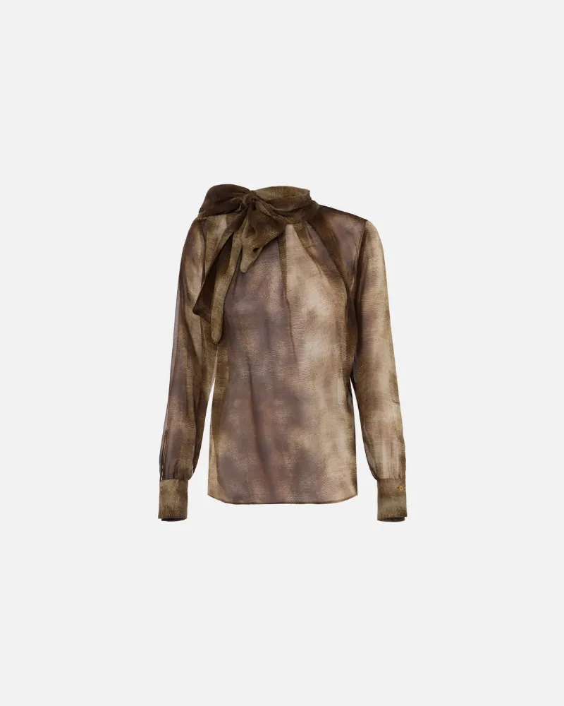 Elisabetta Franchi Voile Hemd Brown