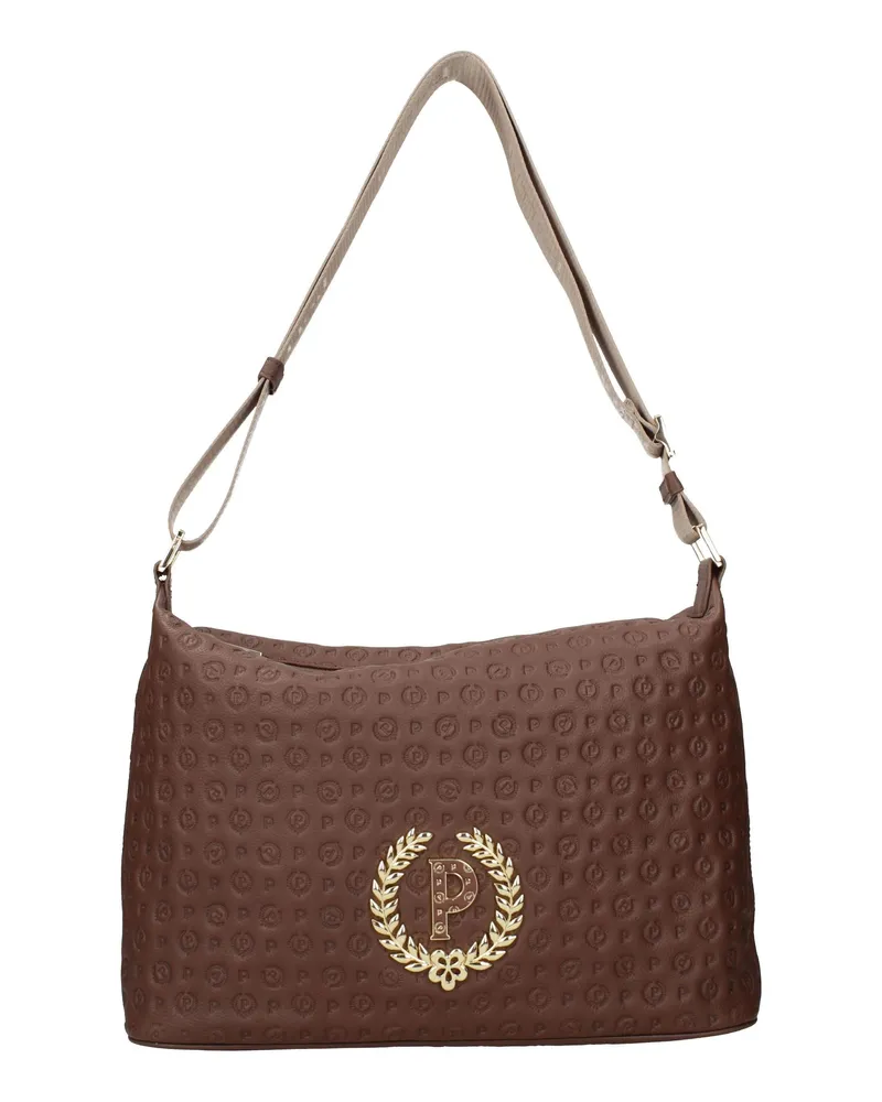 Pollini Damens Umhängetaschen Braun/Schokoladenleder -