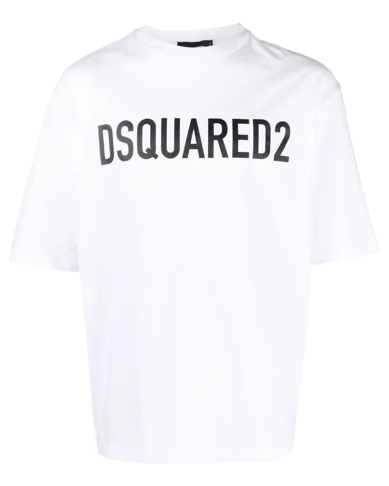 Dsquared2 Logo Baumwoll -T -Shirt White