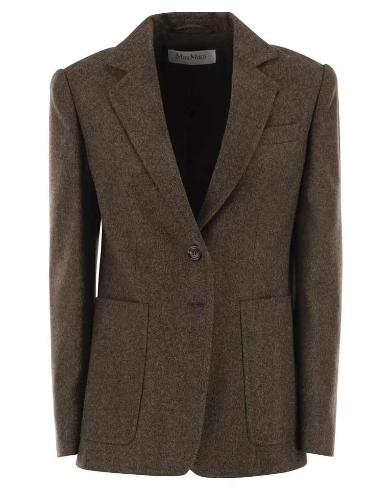 Max Mara Bermuda1234 Woll-Tweed-Jacke Brown