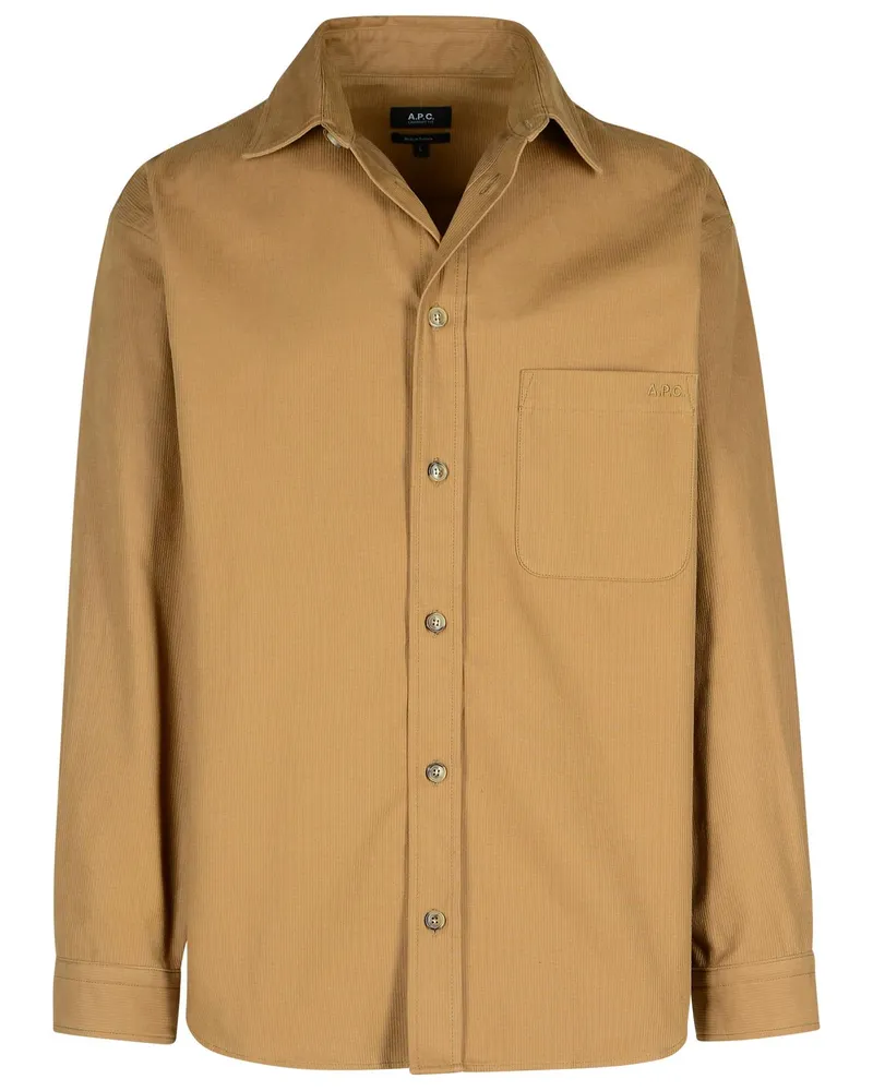 A.P.C. Emilien' beige Baumwollhemd Beige