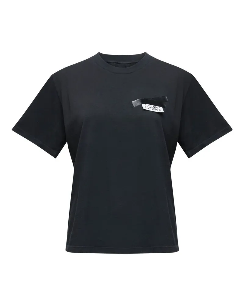 Maison Margiela Logo Baumwoll -T -Shirt Black