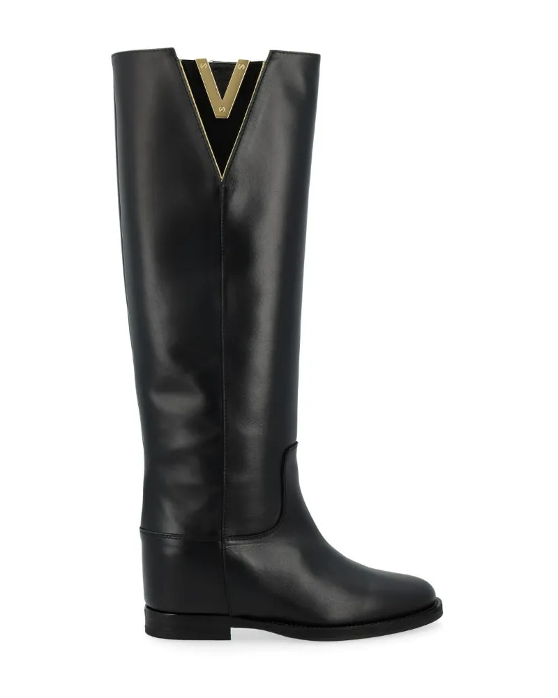 Via Roma 15 Über Roma 15 V Split Stiefel mit Balg Black