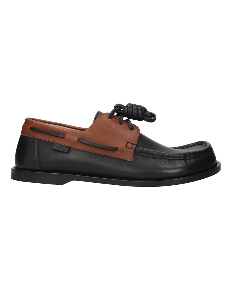 Loewe Herrens Schwarze Leder-Loafer -