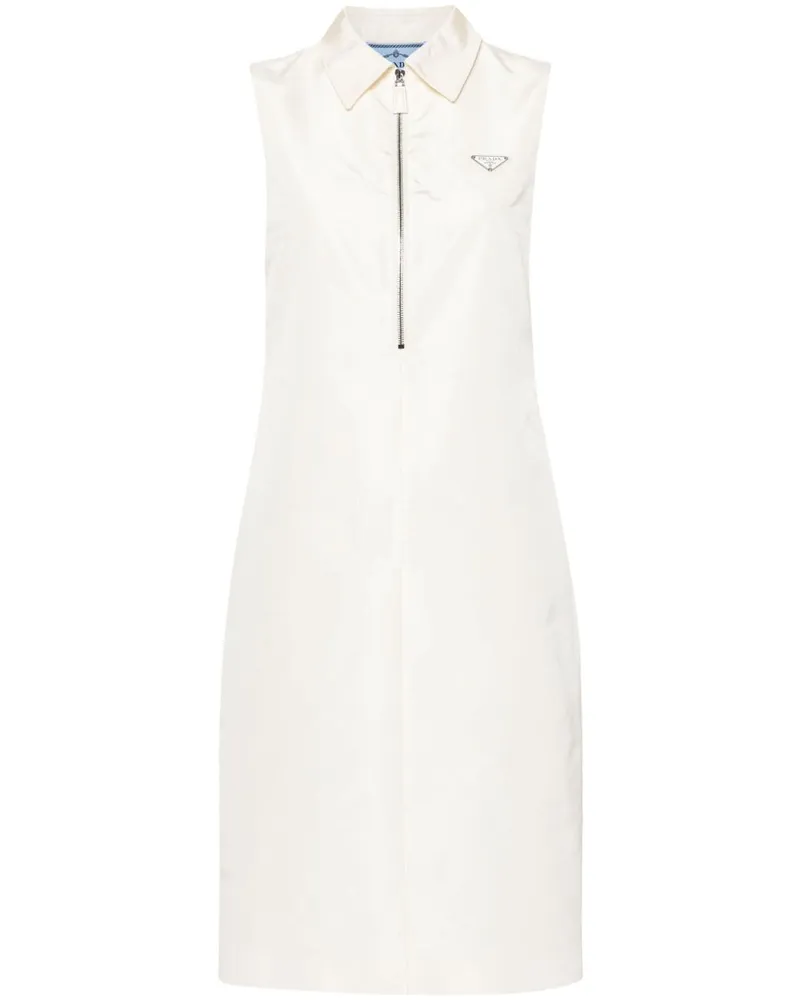 Prada Silk Midi Polokleid White