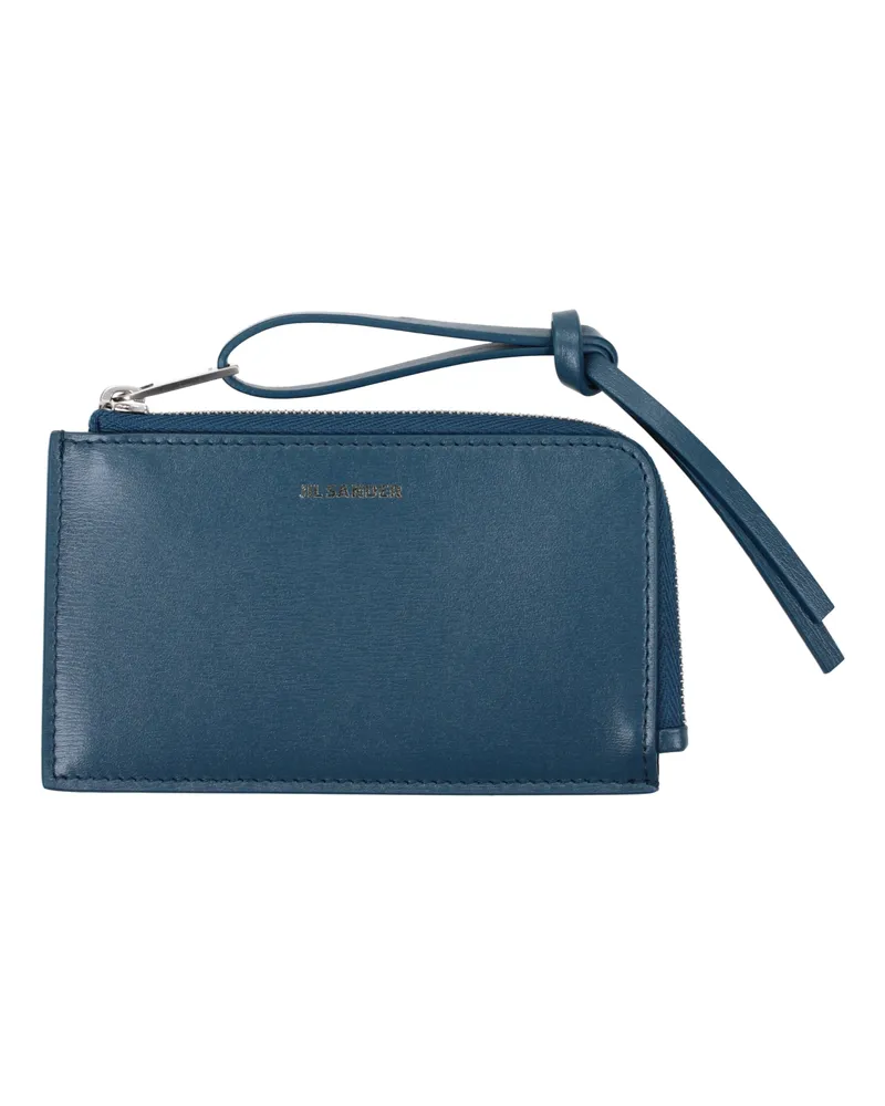 Jil Sander Herrens Blau/Marinefarbenes Lederportemonnaie -