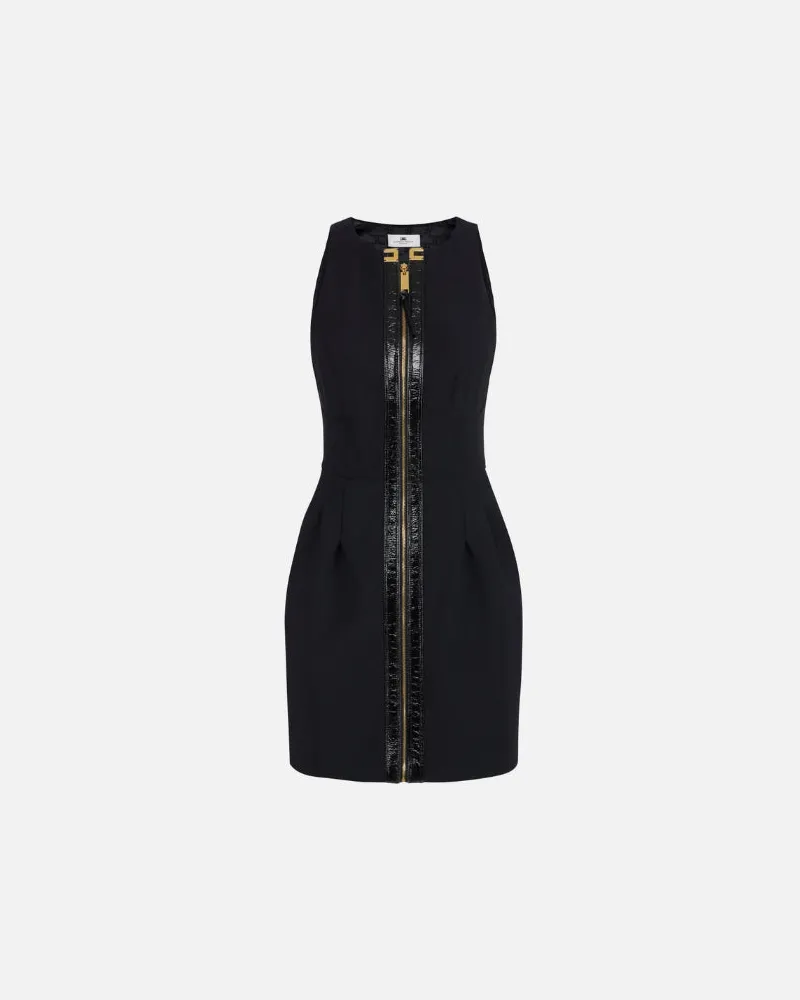 Elisabetta Franchi Kleid mit Craquele -Details Black