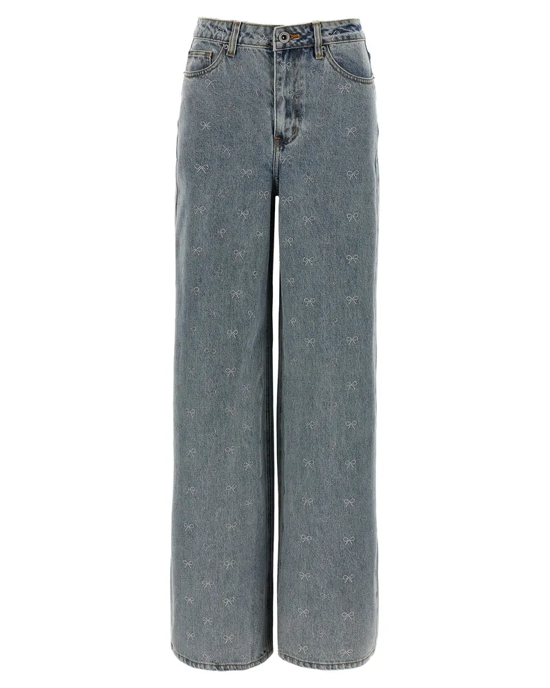 Self-Portrait Selbstporträt 'Hellblauer Diamante Bow' Jeans Blue