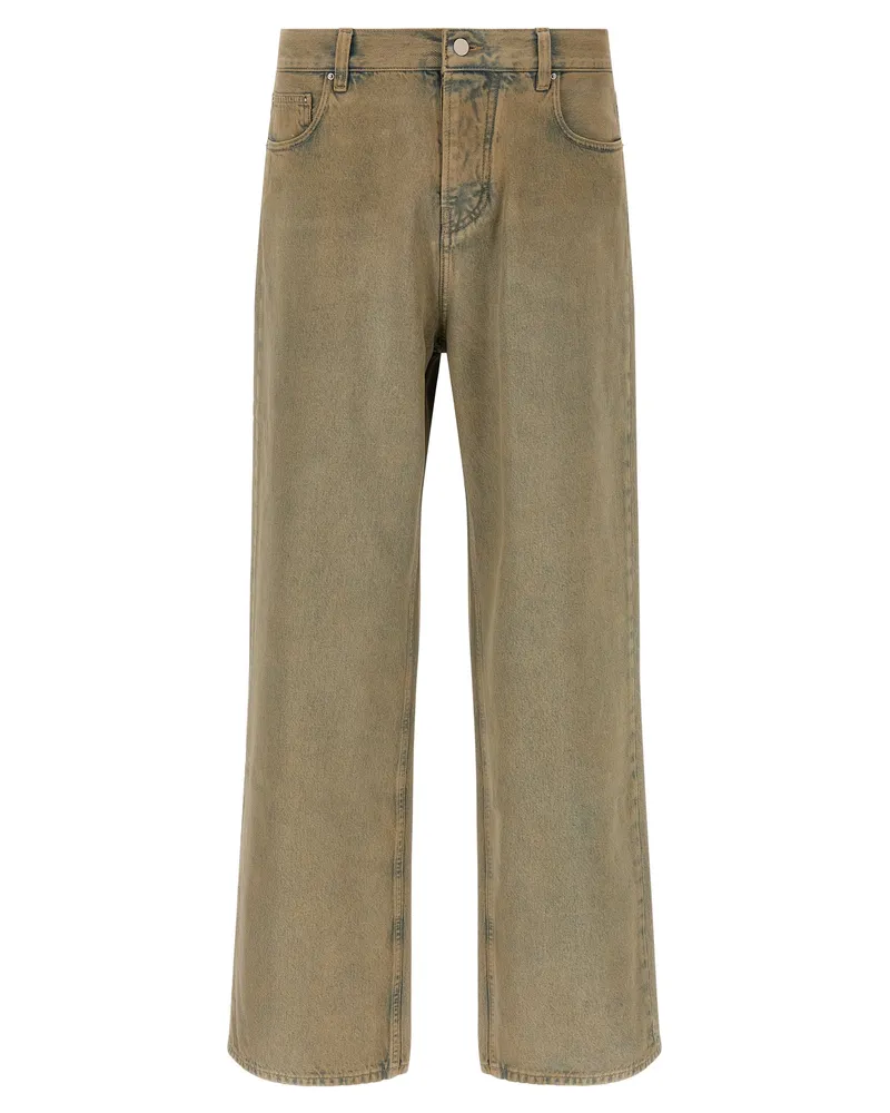 Amiri Wide Leg Jeans Beige