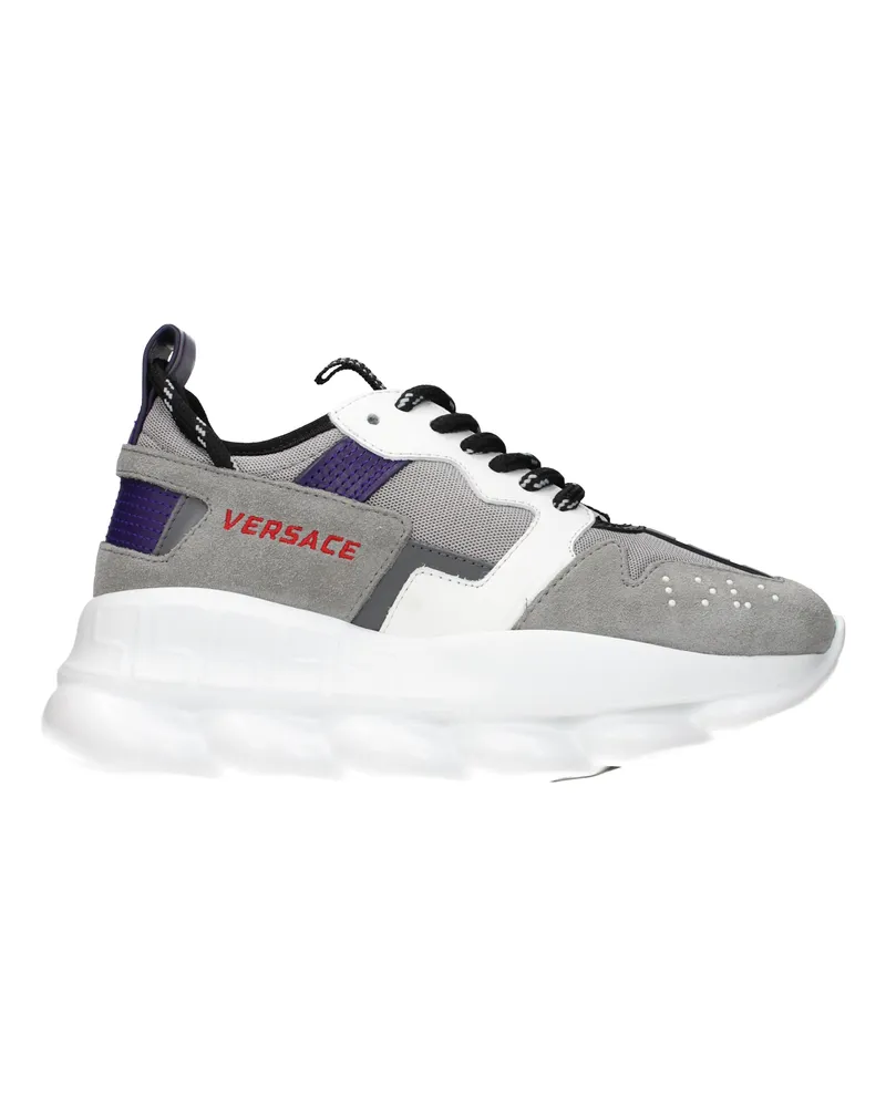 Versace Damens Wildleder-Sneaker in Grau/Lila -