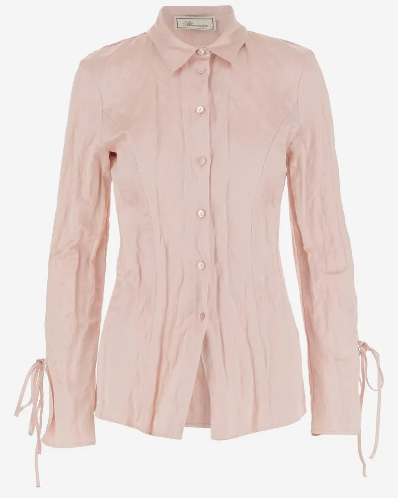 Blumarine zerknitterte Satinhemd Pink