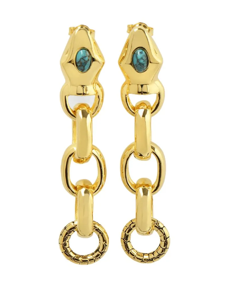 Aurélie Bidermann Tao -Ohrringe in türkisblauem Metall Blau