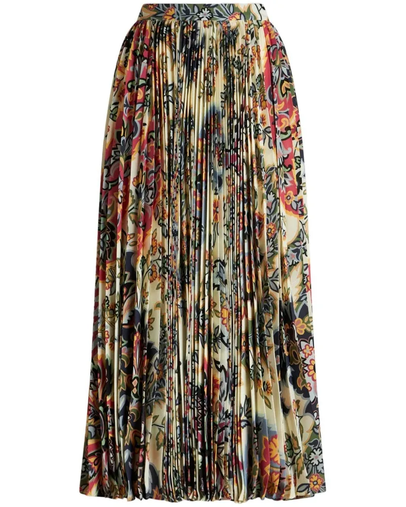 Etro gedruckter Midi -Rock Beige