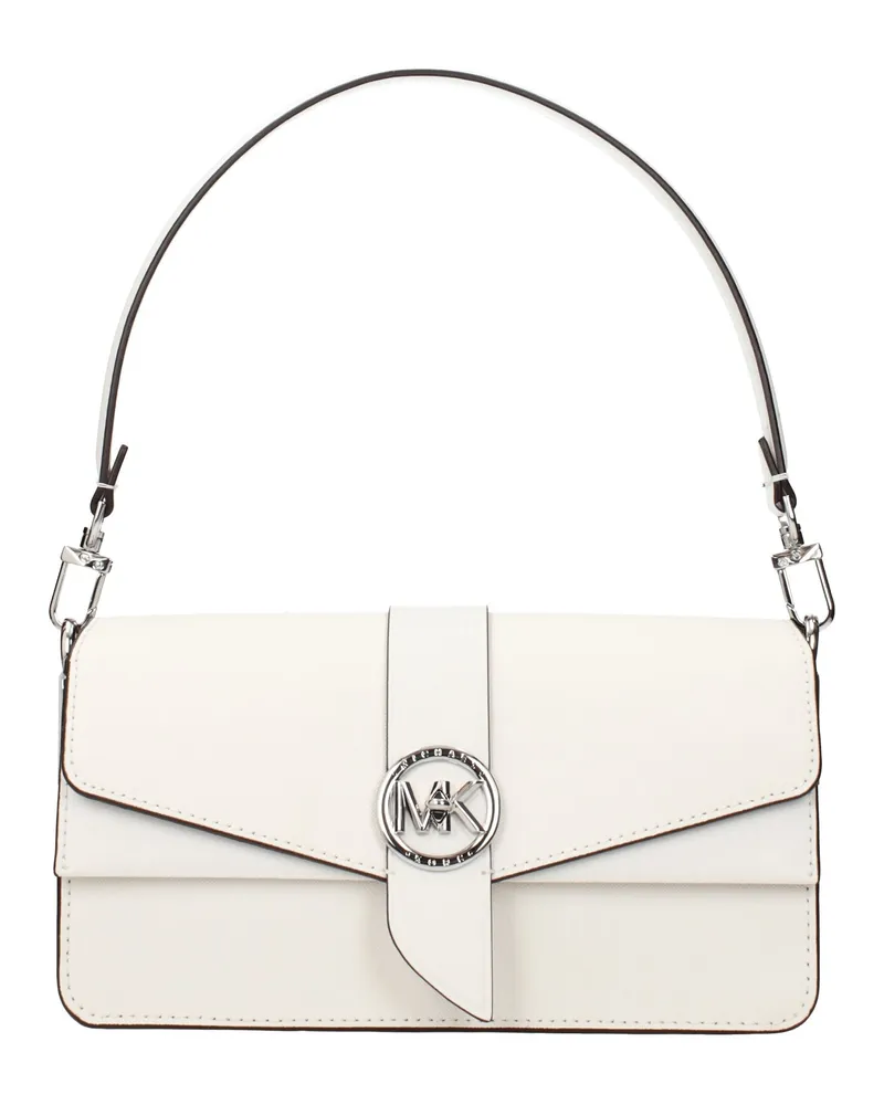 Michael Kors Greenwich Medium Damens Handtasche aus weißem/optischem weißem Leder -