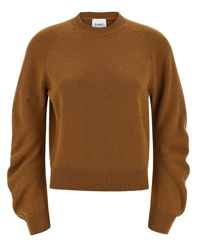 NUDE gebogener Ärmelpullover Brown
