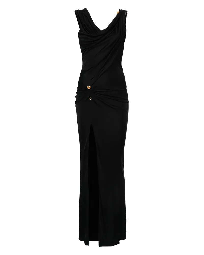 Versace Asymmetrisches Ausschnittskleid Black