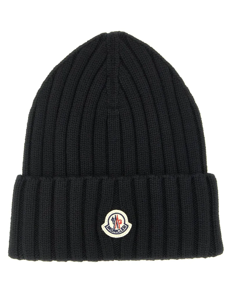 Moncler Beanie mit Logo-Patch Black