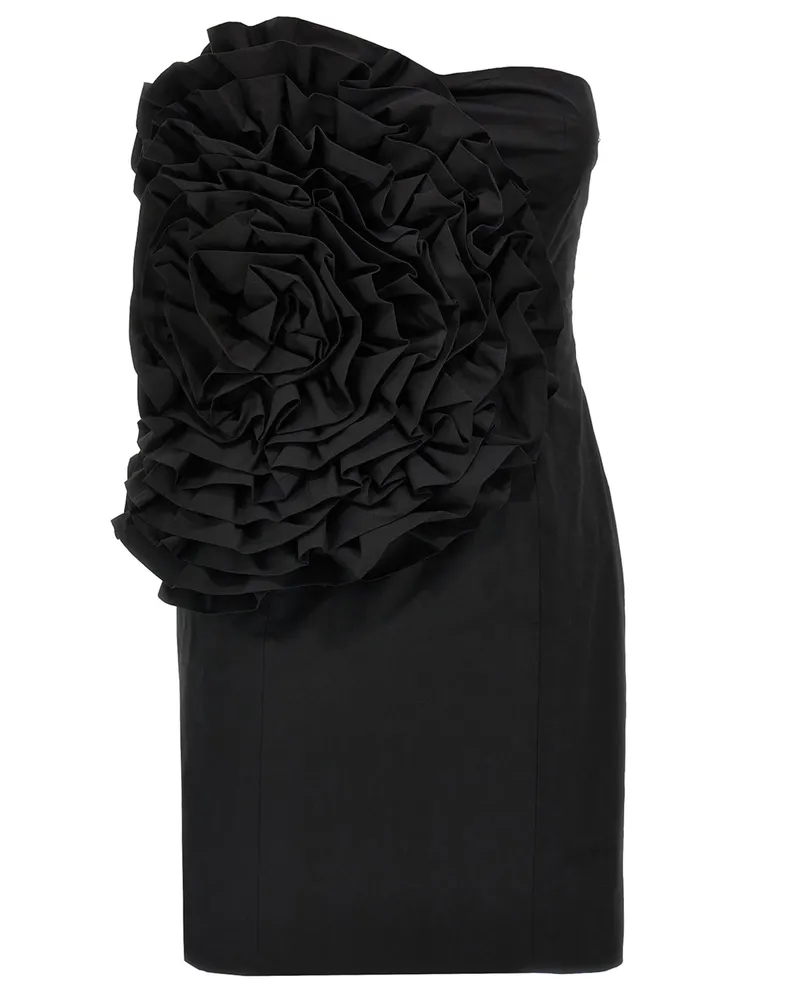 ROTATE Birger Christensen Drehen Sie Birger Christensen 'Big Flower Mini' Kleid Black