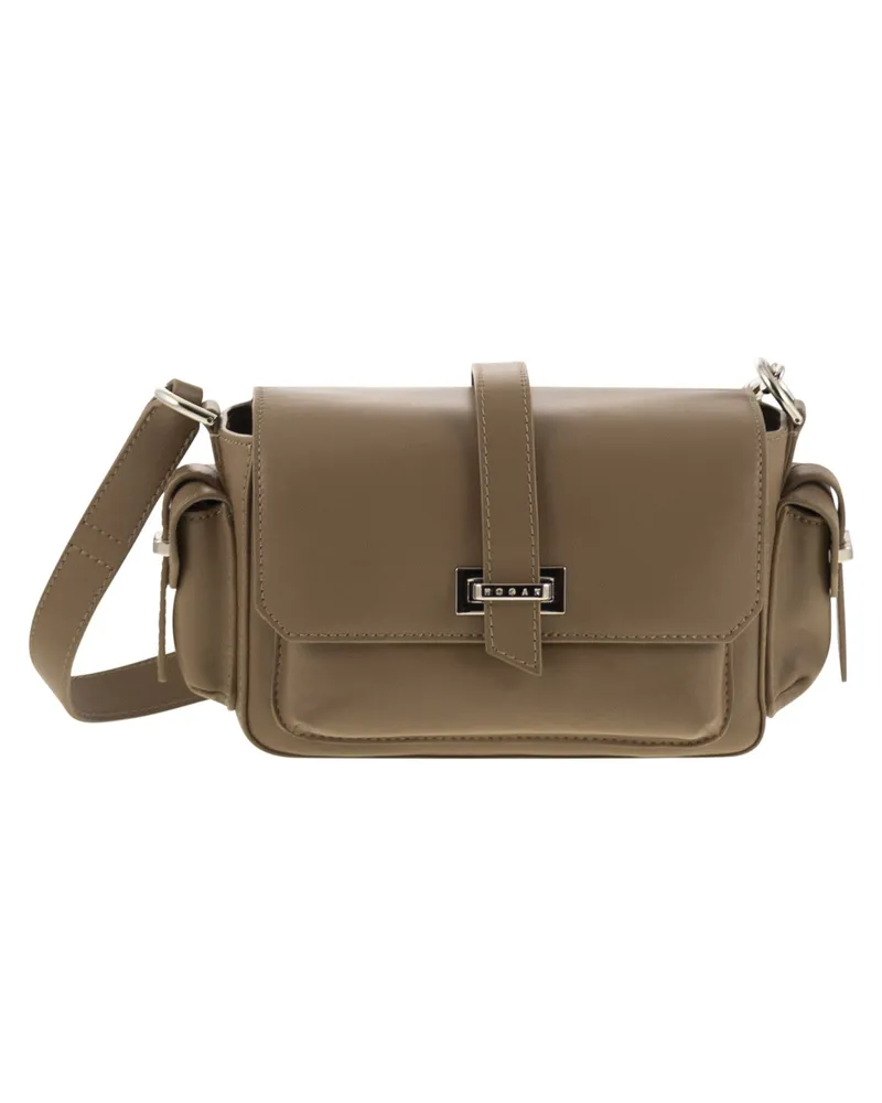 Hogan Small Leder Klappentasche Beige